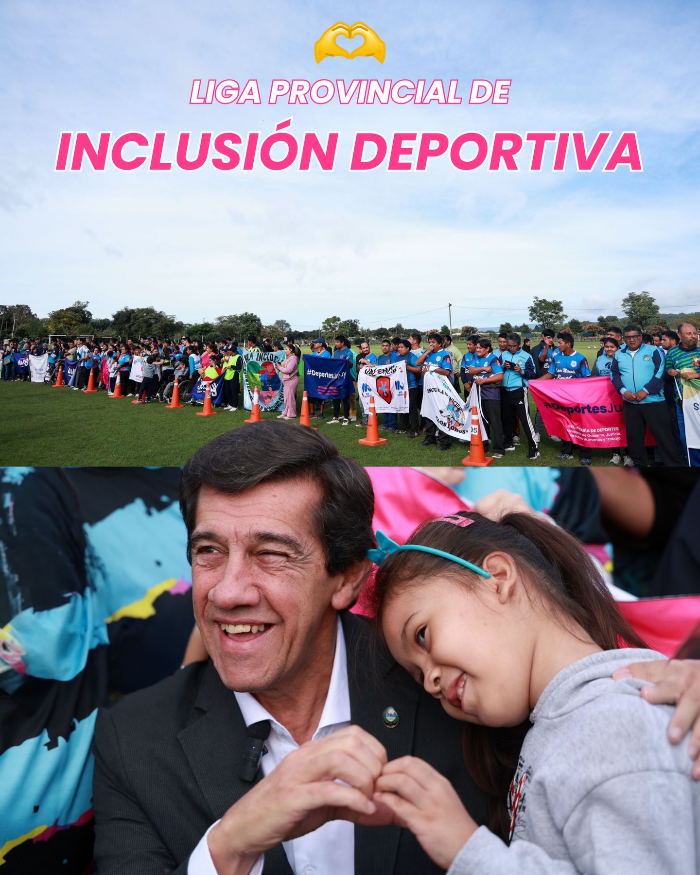 Imagen de la publicación de Carlos Sadir sobre encuentro con participantes de la Liga Provincial de Inclusión Deportiva