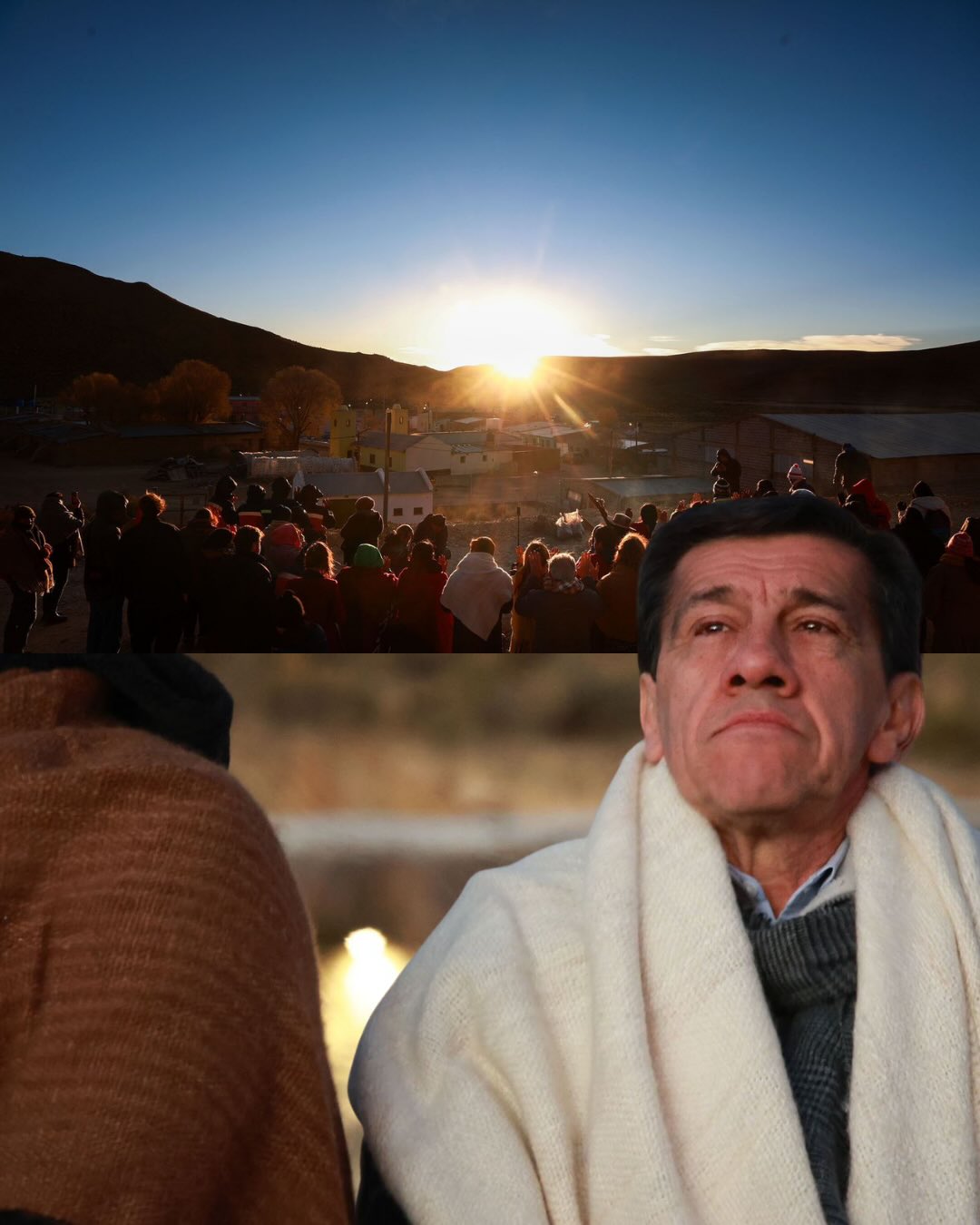 Imagen de la publicación de Carlos Sadir sobre celebración del Inti Raymi con la comunidad de Santo Domingo