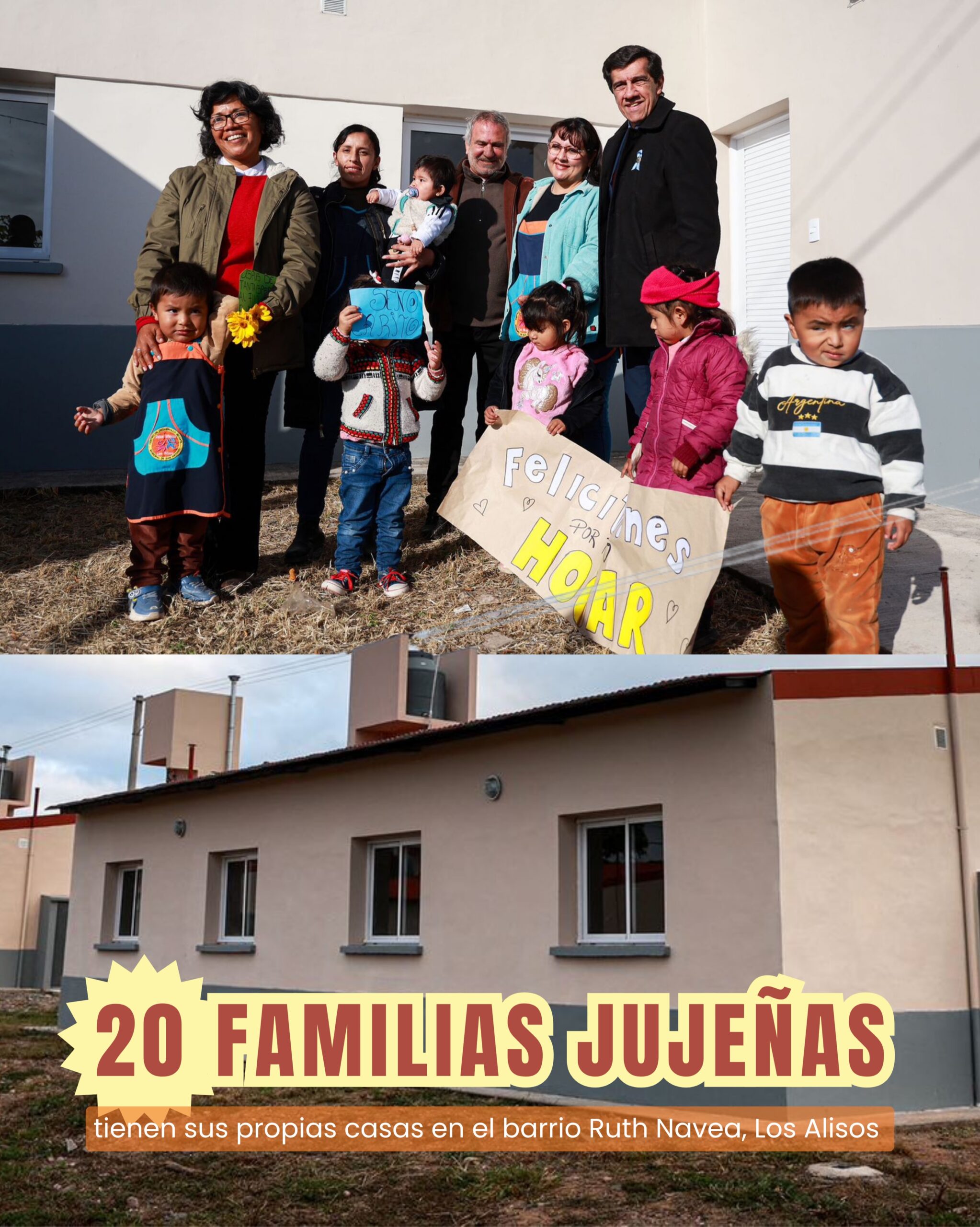 Imagen de la publicación de Carlos Sadir sobre entrega de viviendas a 20 familias de Los Alisos