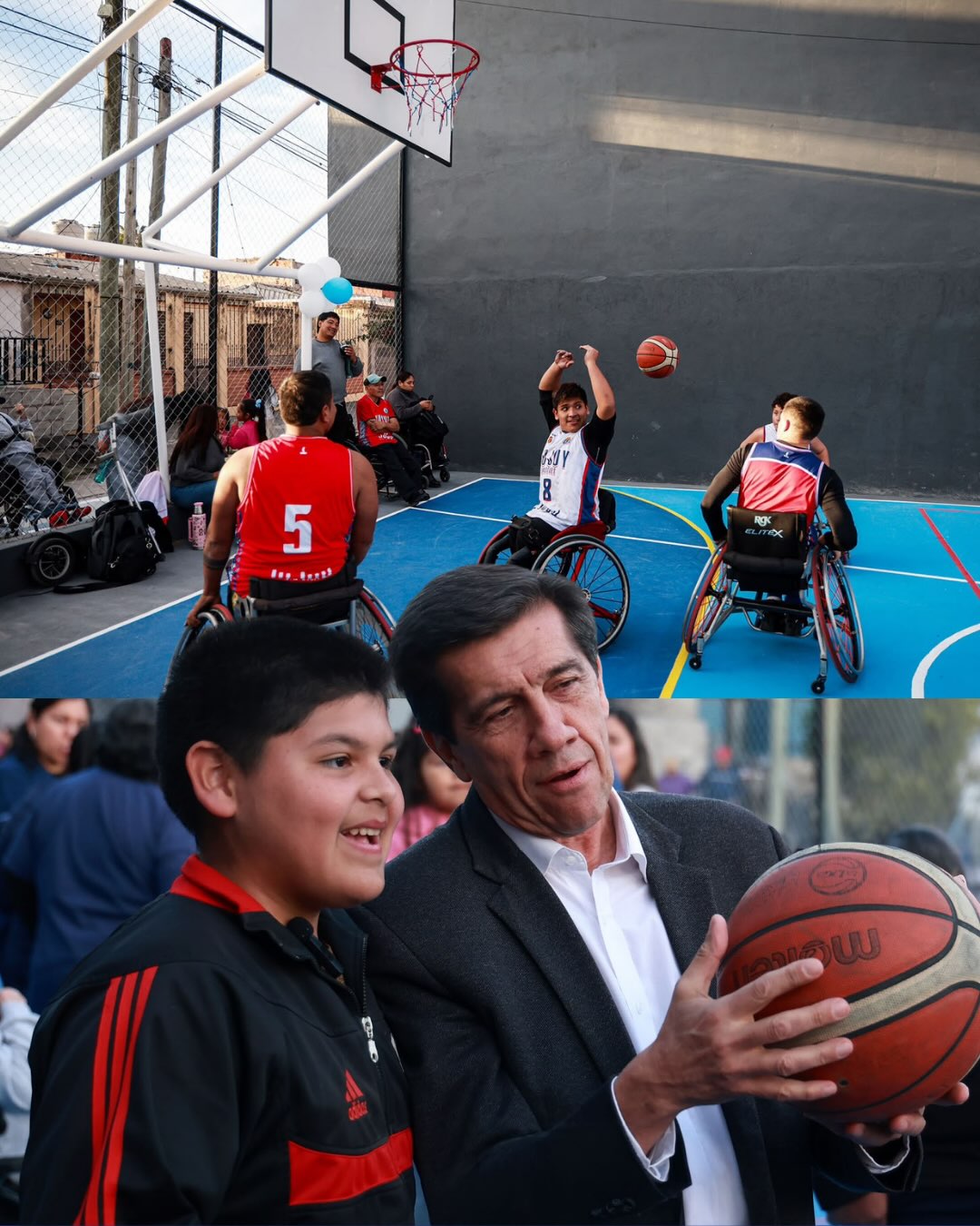 Imagen de la publicación de Carlos Sadir sobre renovación del polideportivo de las 530 viviendas de San Pedrito