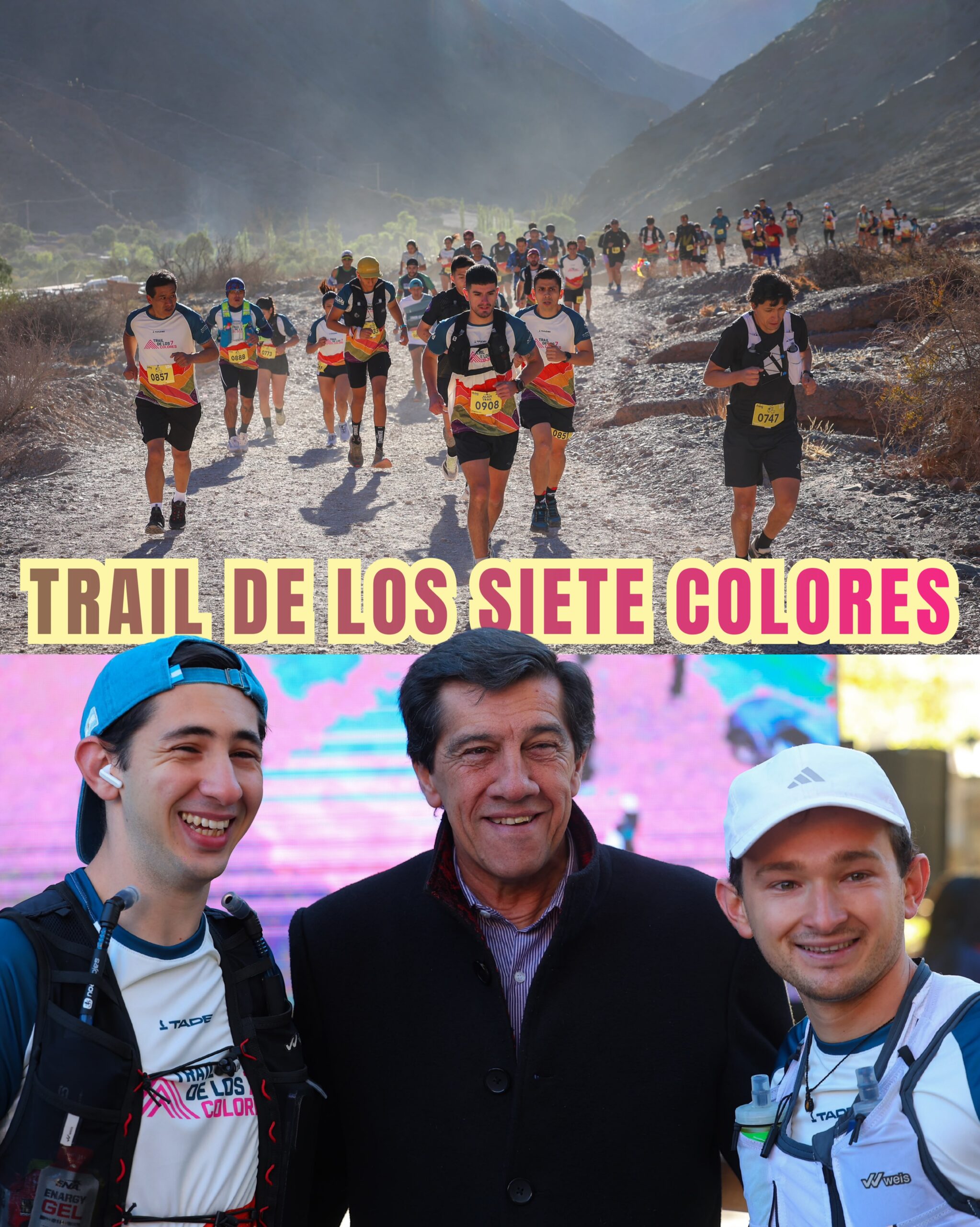 Imagen de la publicación de Carlos Sadir sobre segunda edición del Trail de los 7 Colores en Purmamarca