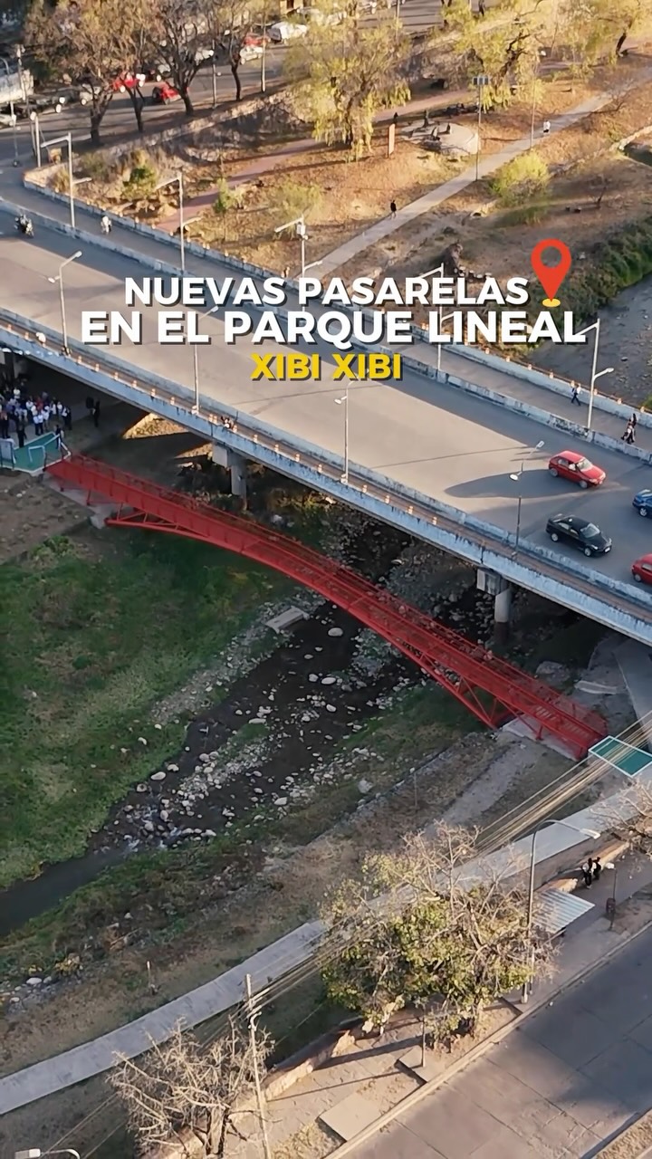 Imagen de la publicación de Carlos Sadir sobre nuevas pasarelas peatonales en el Parque Lineal Xibi-Xibi