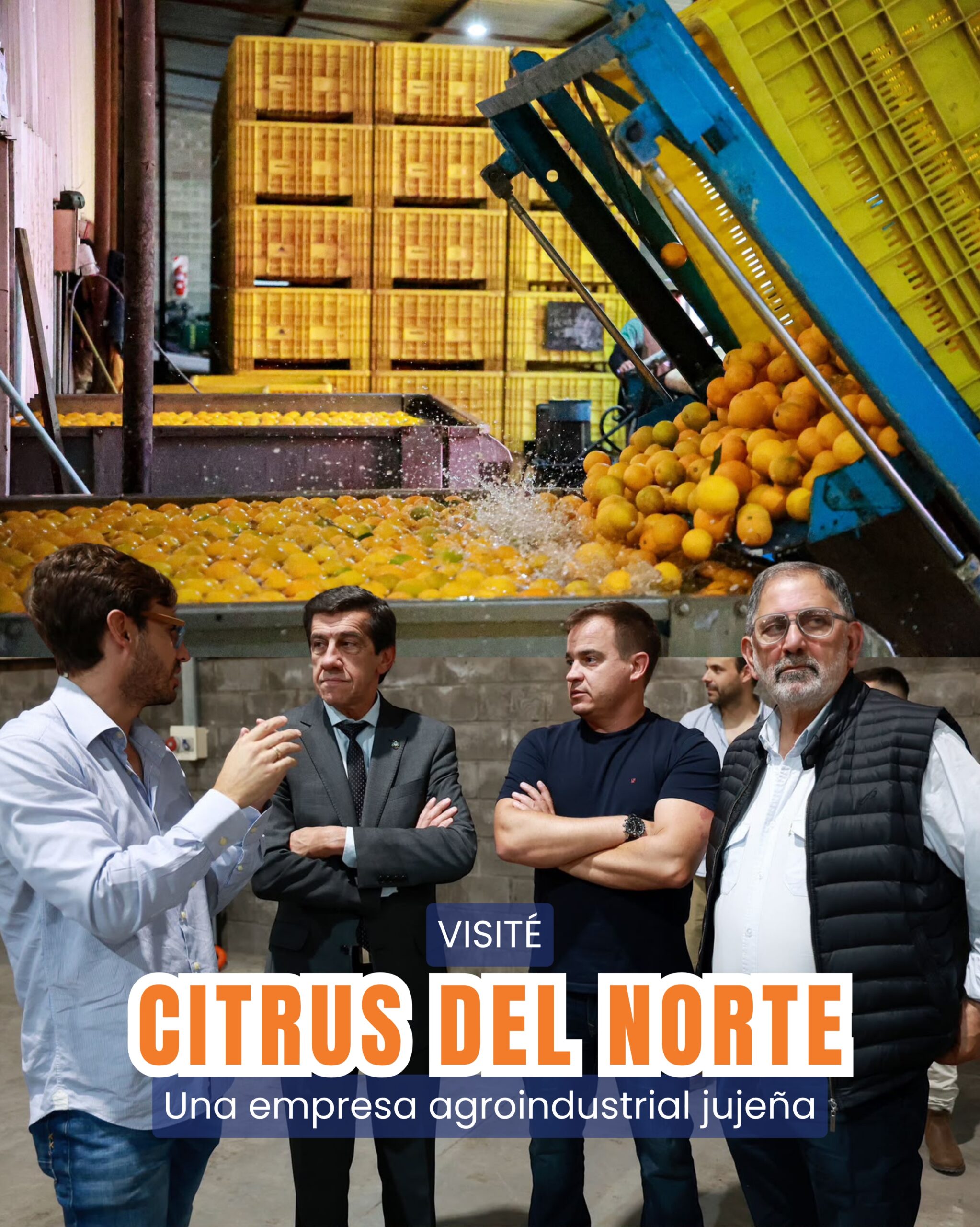 Imagen de la publicación de Carlos Sadir sobre visita a la empresa agroindustrial jujeña Citrus del Norte