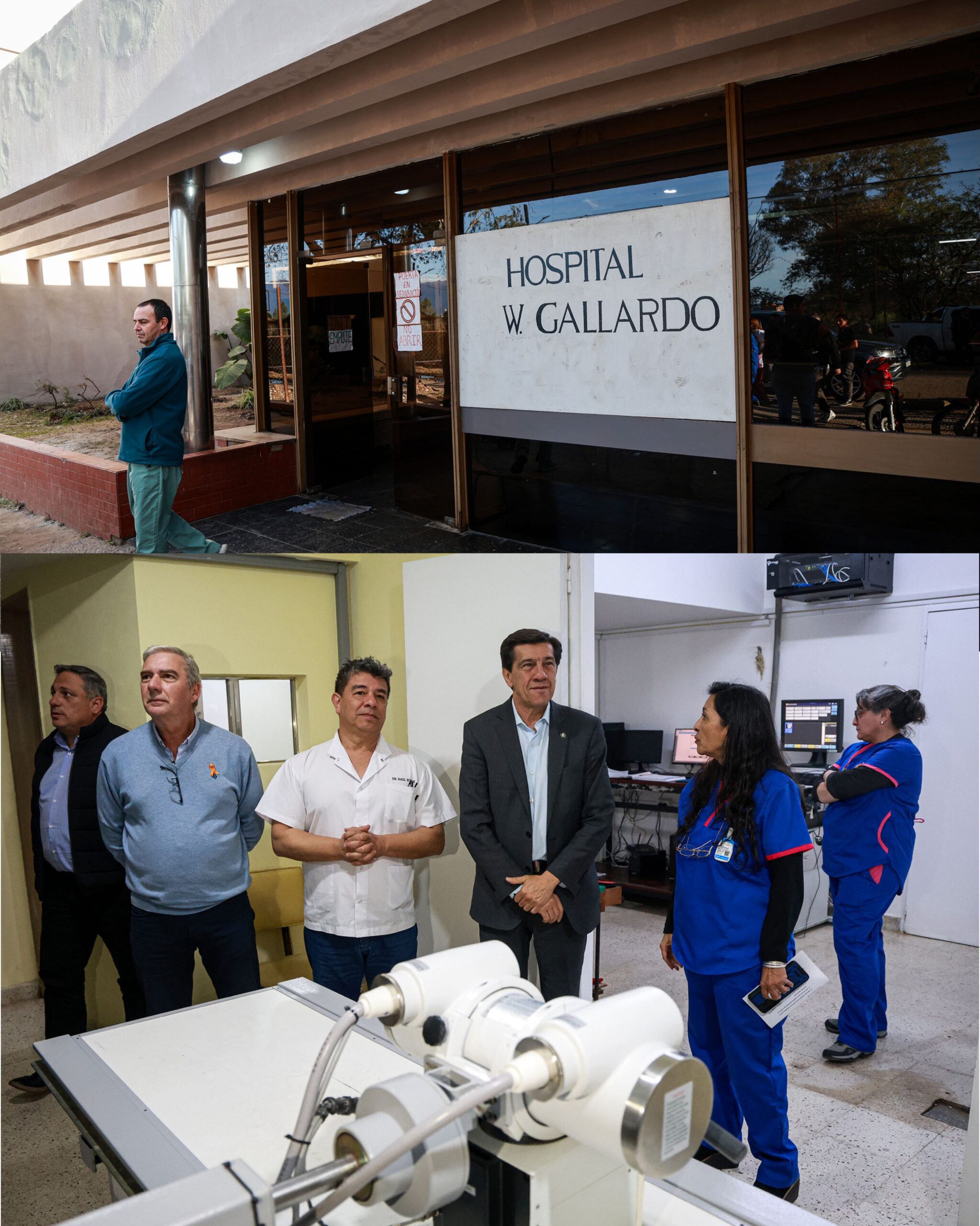 Imagen de la publicación de Carlos Sadir sobre obras y equipamiento en el Hospital Gallardo de Palpalá