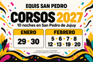 Corsos de San Pedro 2027: confirmaron diez noches entre el 29 de enero y el 20 de febrero