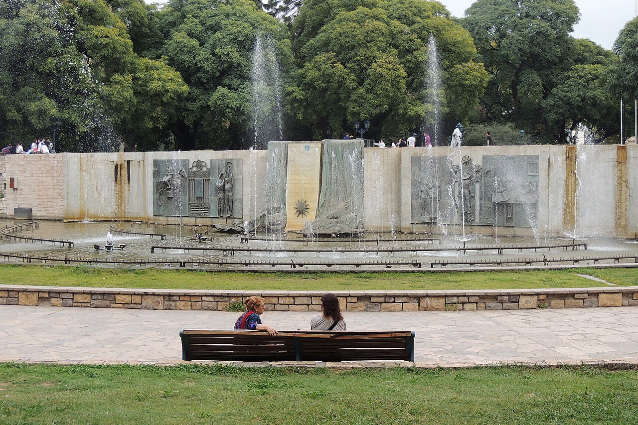 Fuente de Plaza Independencia, Mendoza, en 2014