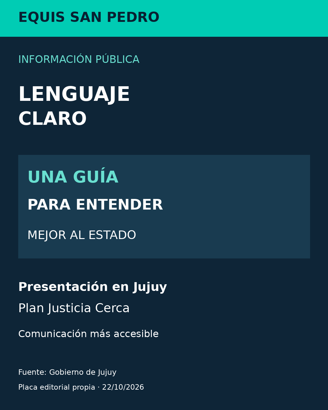 Placa editorial: Jujuy presentó el Manual de Lenguaje Claro, dentro del plan Justicia Cerca.