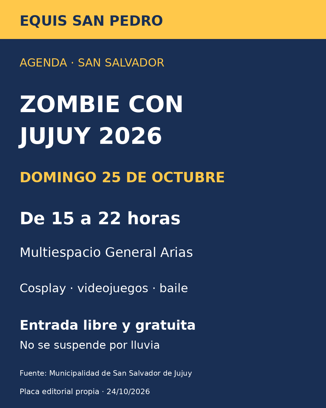 Zombie Con Jujuy, domingo 25 de octubre de 15 a 22, entrada gratuita en Multiespacio General Arias