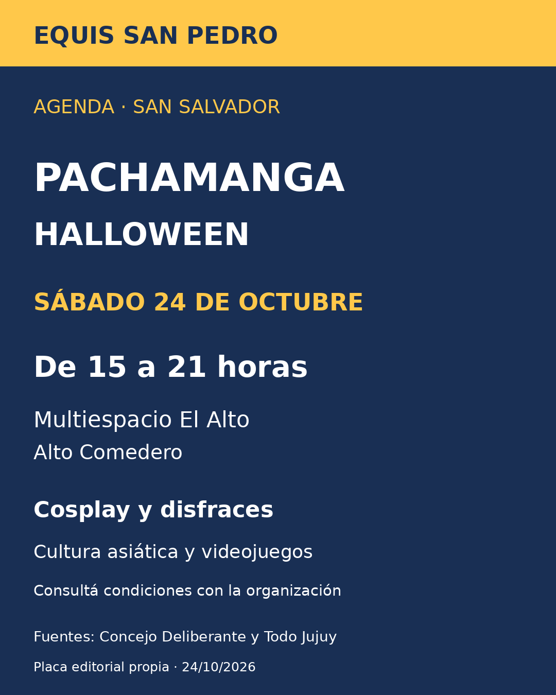 Pachamanga Halloween: sábado 24 de octubre, de 15 a 21, en el Multiespacio El Alto