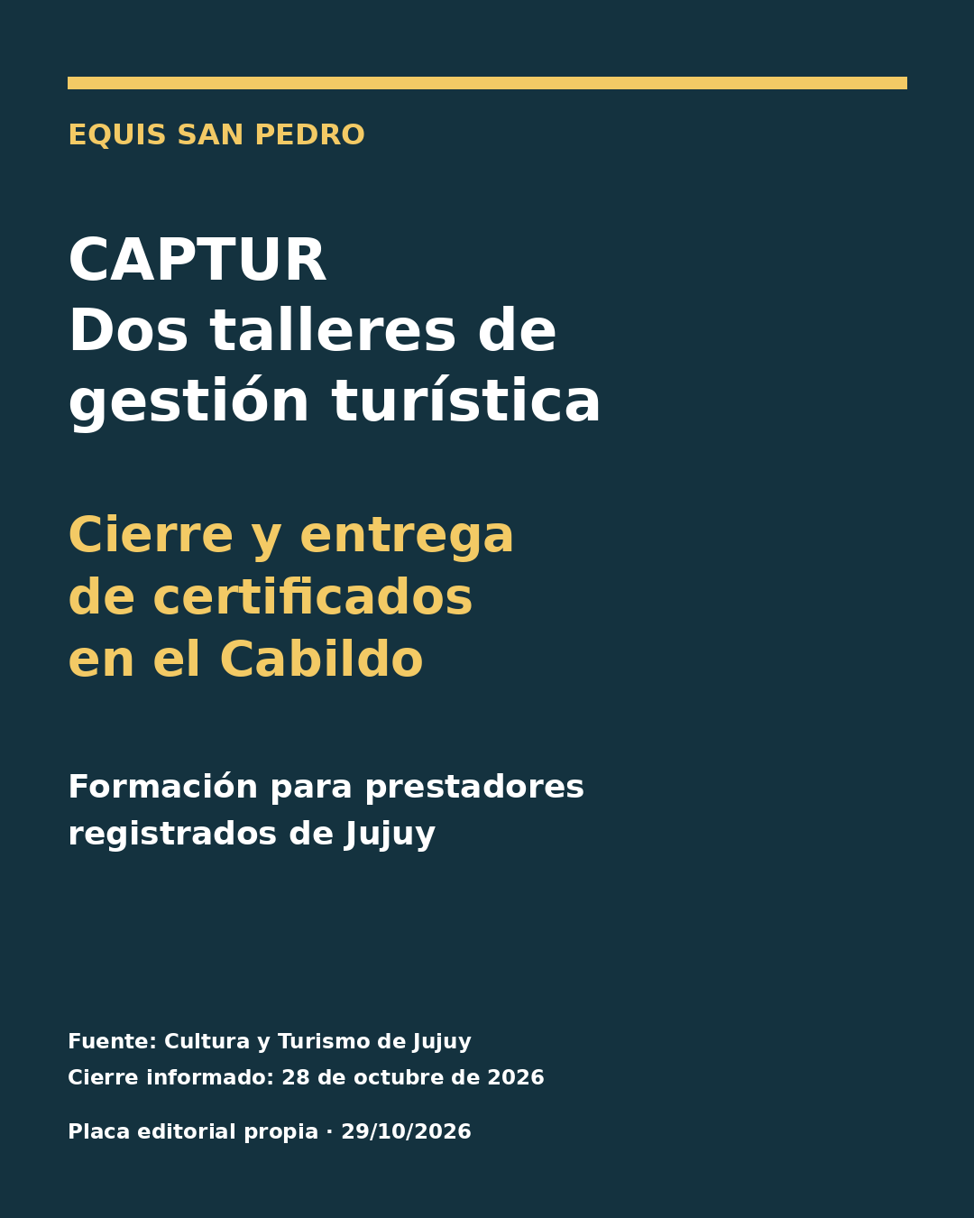 CapTur: cierre de dos talleres de gestión turística en Jujuy