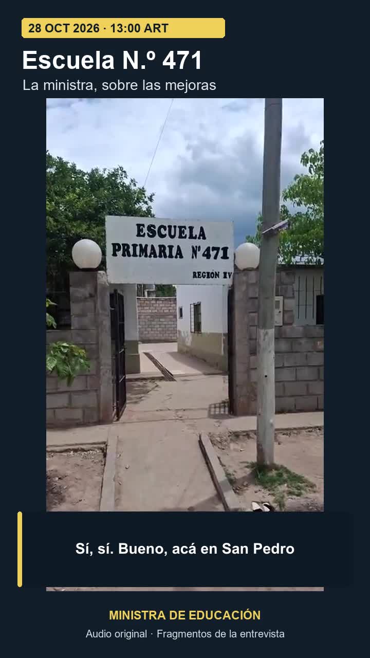 Fachada y cartel de la Escuela Primaria N.º471, fotograma de la cobertura del28de octubre de2026