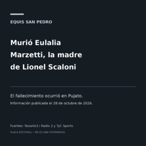 Murió Eulalia Marzetti, la madre de Lionel Scaloni